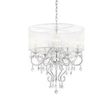 HomeRoots Glam Silver Faux Crystal Hanging Ceiling Lamp with See Thru Shade Clear