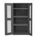 Durham 14 Gauge Flush Door Style Lockable Ventilated Clearview Cabinet with 3 Adjustable Shelves Gray - 36 in.