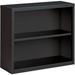 Lorell Fortress Series Wood Veneer 2 Shelves Bookcase Charcoal