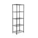 5 Tier Storage Shelving Floorstanding Rolling Storage Organizer Unit with Ventilated Shelves Multifunctional Display Rack with Durable Metal Frame for Indoor Outdoor Home Hold Up to 200lbs Black