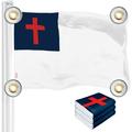 G128 3 Pack: Christian Flag | 3x5 Ft | LiteWeave Pro Series Printed 150D Polyester 4 Corner Brass Grommets | Religious Flag Vibrant Colors Perfect For Balcony More Durable Than 100D 75D Polyester