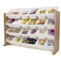 Ultimate Extra Large Toy Storage Organizer with 20 Storage Bins Natural/White Storage Drawers Organizer