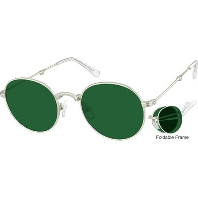 Zenni Round Rx Sunglasses Light Gold Stainless Steel Full Rim Frame