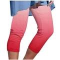 Reduce Price Hfyihgf Capri Pants for Women Casual Summer Pull On Yoga Dress Capris Work Jeggings Trendy Print Athletic Golf Crop Pants with Pockets(Hot Pink 3XL)