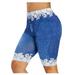 XIUH Womens Shorts Shorts Yoga Bike Workout Capris Women Compression Shorts Leggings Yoga Sweatpants Blue L