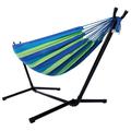 CycloneSound Premium 2-Person Portable Hammock with Premium Canvas and 450 LB Capacity Metal Stand Great for Patio Beach Camping Tailgate