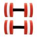 2pcs Swimming EVA Floating Dumbbell Aquatic Barbell Water Aerobics Fitness Exercise Water Yoga Dumbbell Durable Stylish Barbell for Women Men(Red)