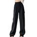 Reduce Price Hfyihgf Womens High Waisted Wide Leg Cargo Pants Baggy Casual Cotton Twill Work Pants with 4 Pockets Combat Military Trousers(Black S)