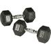 York Barbell Rubber Hex Dumbbell with Chrome Ergo Handle - 120 lbs