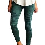 CZHJS Womens Slim Leggings Comfy Boho Summer Beach Pants Compression Pants Solid Color High Waist Pencil Pants Hiking Pants for Ladies Green XL