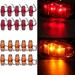 Pack of 20pcs Red/Amber LED Light 2 Diode Universal Surface Mount Clearance Side Marker Trailer