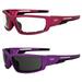 Global Vision Sly Padded Motorcycle Glasses for Women Sunglasses 2 Pair Pink Metallic Frame w/ Clear Lens & Purple Metallic Frame w/ Smoke Lens