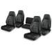 Adjustable High Back Replacement Seats Black Vinyl Compatible with Military Humvee Adapter Required- SET OF 5