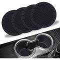 Car Cup Holder Coaster PVC Car Coaster 4 Pack Universal Auto Anti Slip Cup Holder Insert Coaster Car Interior Accessories - Black