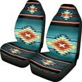 Diaonm Car Seat Covers Front Seats Only Cyan Aztec Tribal Design Girly Car Interior Seat Cover Set of 2 Universal Fit Driver Seat Covers for Cars Front Seats Bucket Seat Cover Durable