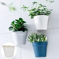 Wall Planter Semicircle Wall Mounted Garden Plant Flower Pot Modern Minimalist Wall Plastic Non-Perforated Flower Pot for Home Garden Office Decoration Light Gray