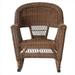 Jeco W00205R-C-2-RCES029 3 Piece Honey Rocker Wicker Chair Set With Green Cushion