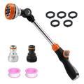 Sunisery Garden Watering Wand Set 180 Degrees Rotating Head Long Hose Outdoor Nozzle Sprayer