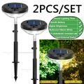 FashionMio 2 PCS Bright Solar Pathway Lights white + warm white LED Solar Lights Outdoor IP67 Waterproof Solar Powered Garden Lights for Walkway Yard Backyard Lawn Landscape Decorative