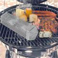 SRstrat Large Kabob Grilling Baskets W/ Removable Handle - Stainless Steel Vegatable Grill Baskets For Outdoor Grill Utensils - Large Capacity (12 X 3.5 Inch) Secure