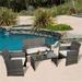 4-Piece Wicker Rattan Patio Furniture Set Garden Lawn Sofa Cushioned Seat Mix Gray