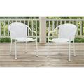 Modern Marketing Concepts Palm Harbor Outdoor Wicker Cafe Seating Set- White - 3 Piece