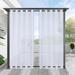 Rosnek White Outdoor Linen Sheer Curtains Patio Extra Wide Top and Bottom Grommet Drapes Privacy Semi Sheer Divider Window Curtain 1 Panel