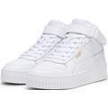 Sneaker PUMA "CARINA STREET MID" Gr. 42, weiß (puma white, puma gold) Schuhe Schnürstiefeletten