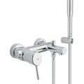 Wannenarmatur GROHE "Concetto" Armaturen Gr. B/T: 15 cm x 10,7 cm, Wannenbatterie, grau (chromfarben) Wannenarmaturen