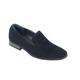 Mens Suede & Shiny Patent Leather Line Slip on Loafers Casual MOD Driving Shoes [Navy Suede,UK 9 EU 43]