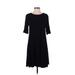 Old Navy Casual Dress - A-Line Crew Neck Short sleeves: Black Solid Dresses - Women's Size Small