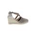 Cordani Wedges: Tan Print Shoes - Women's Size 40 - Almond Toe