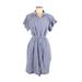 Isabella Sinclair Casual Dress - Shirtdress Collared Short sleeves: Blue Print Dresses - Women's Size 19