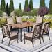 Lark Manor™ Argyri Rectangular 6 - Person 66" Long Outdoor Dining Set w/ Cushions Metal in Black/Brown | 66 W x 36 D in | Wayfair