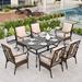Lark Manor™ Anran Rectangular 6 - Person 60" Long Outdoor Dining Set w/ Cushions Metal in Black | 60 W x 38 D in | Wayfair