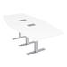 Skutchi Designs, Inc. 8 Ft Hexagon Irregular Conference Table T-Shaped Base w/ Power & Data Wood/Metal in White | 29 H x 91.5 W x 45 D in | Wayfair