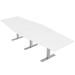 Skutchi Designs, Inc. 12 Person Hexagon Shaped Modular Conference Table w/ T-Shaped Bases Wood/Metal in White | 29 H x 144 W x 45 D in | Wayfair