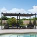 Purple Leaf Aluminum Pergola w/ Canopy Aluminum/Metal in Gray | 96.85 H x 216 W x 144 D in | Wayfair WFMPG1220-GY