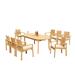 Teak Smith Rectangle 6 - Person 83" Long Teak Outdoor Dining Set Wood/Teak in Brown/White | 83 W x 40 D in | Wayfair DSClipper_83Rect_7_AA_5