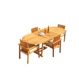 Teak Smith Oval 8 - Person 94" Long Teak Outdoor Dining Set Wood/Teak in Brown/White | 94 W x 40 D in | Wayfair DSClipper_94Oval_9_AA_4