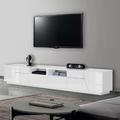 Hokku Designs Anastin TV Stand for TVs up to 88" Wood in White | 18.1 H x 102.4 W x 16.9 D in | Wayfair 485F9ED3392E41669840437FF662F17F