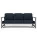 Birch Lane™ Dulcie 80" Wide Outdoor Patio Sofa w/ Sunbrella Cushions Metal/Rust - Resistant Metal/Sunbrella® Fabric Included in Gray/Black | Wayfair