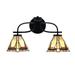 Foundry Select 2 - Light Dimmable Vanity Light, Glass in Black | 10.25 H x 18.5 W x 8 D in | Wayfair 821EF639154840A5B563279E2F8D8661