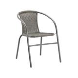 George Oliver Metal Outdoor Stackable Dining Armchair in Gray | 29 H x 17 W x 20.5 D in | Wayfair 8307FB0A6DFE479DADAB276AE554E5AC