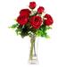 Primrue Leary Roses Floral Arrangement or Centerpiece in Vase Faux Silk in Red | 14 H x 8 W x 8 D in | Wayfair 20C9B1B7F82246788D45D803F9E7548A
