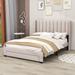 Latitude Run® Kenton Velvet Platform Bed w/ a Big Drawer & Headboard Wood & /Upholstered/Velvet in Black/Brown | 45 H x 64 W x 84 D in | Wayfair