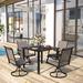 Wildon Home® Blaza Square 4 - Person 37.8" Long Outdoor Dining Set Metal in Black | 37.8 W x 37.8 D in | Wayfair ABED525CA5584DB7909F44C5A8F035FD