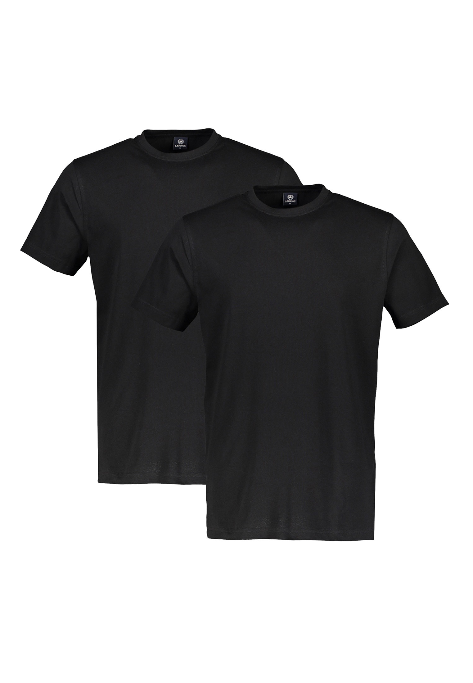 T-Shirt LERROS "LERROS Doppelpack T-Shirt Rundhals in Premium Baumwollqualität", Herren, Gr. XXL, schwarz, 100% Baumwolle, Rundhals, Shirts Image