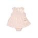 First Impressions Short Sleeve Onesie: Pink Bottoms - Size 3-6 Month