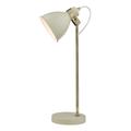 Dar Lighting Frederic Reading Table Lamp In Cream and Antique Brass Finish